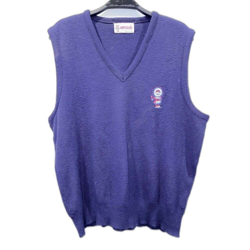 VTG Antigua of Scottsdale GOLF Sweater Vest XL Blue Southwest Embroidered USA